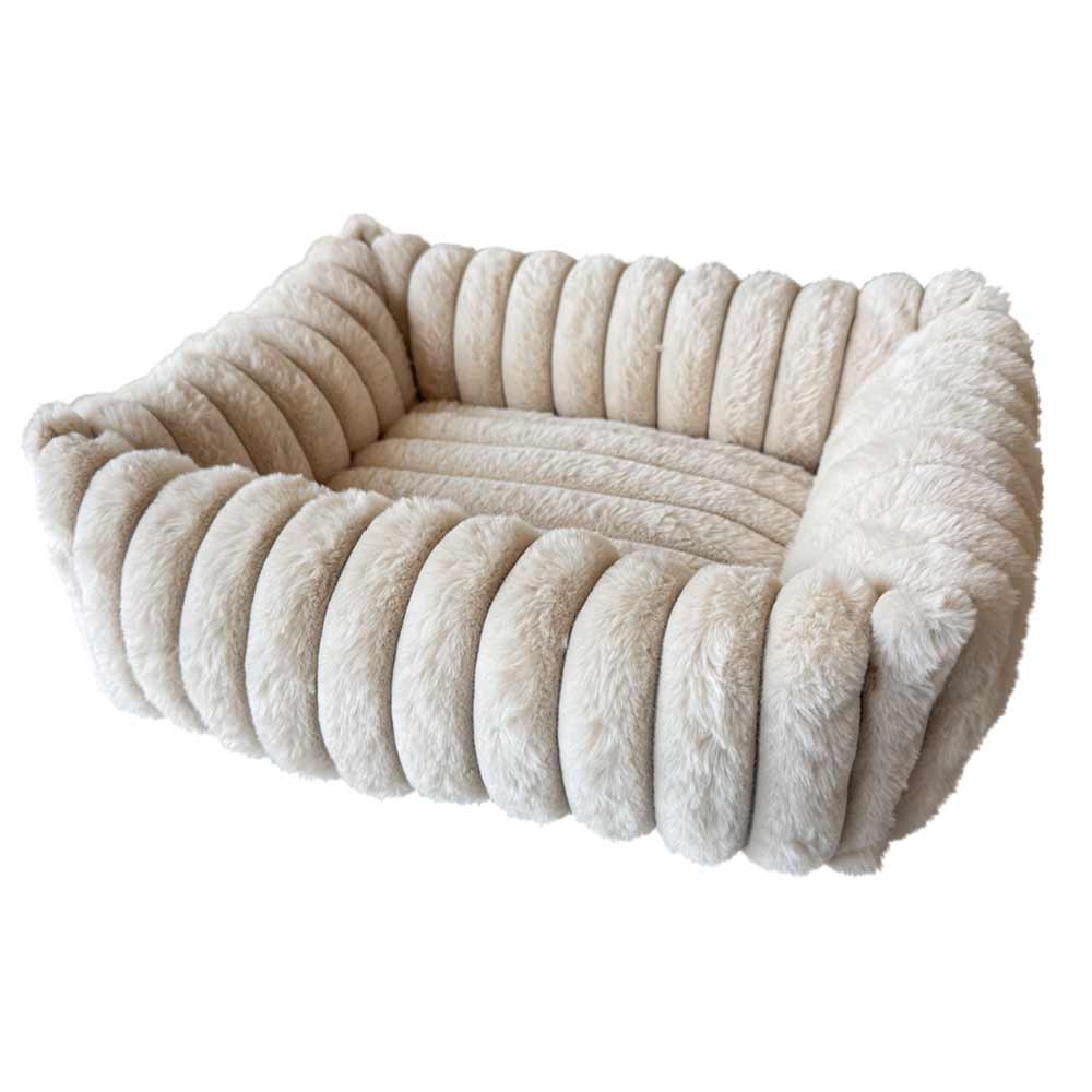 Komfortbett "STRIPE" eckig in Cordoptik