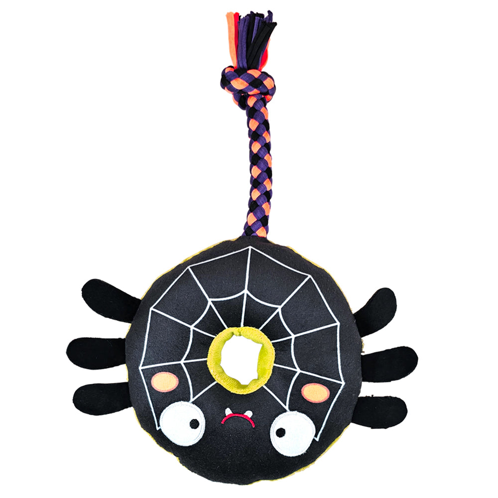 Halloween Plüschspinne mit Seil und Squeaker