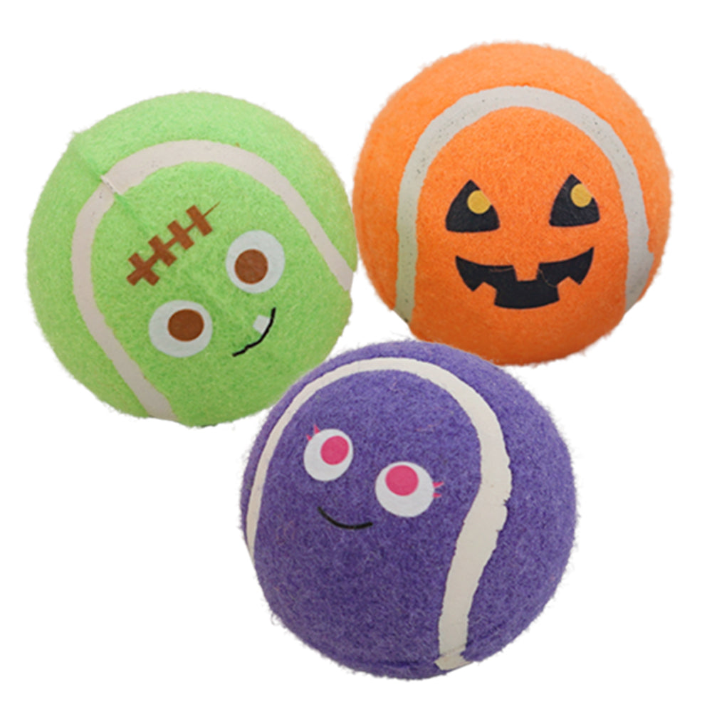 Halloween Tennisbälle für Hunde mit Squeaker – 3er-Set