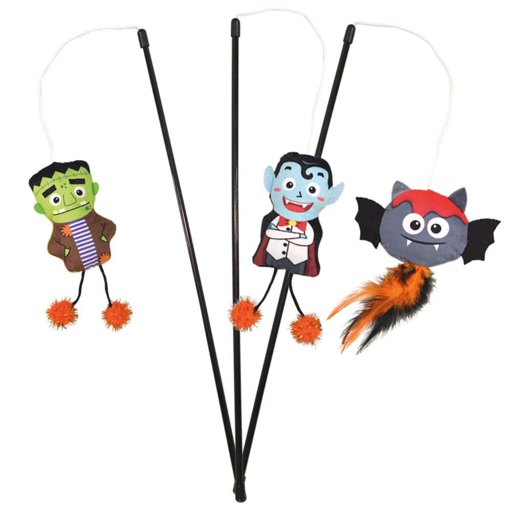 Vorratspack Halloween Katzenangeln Vampir, Fledermaus & Monster mit Catnip