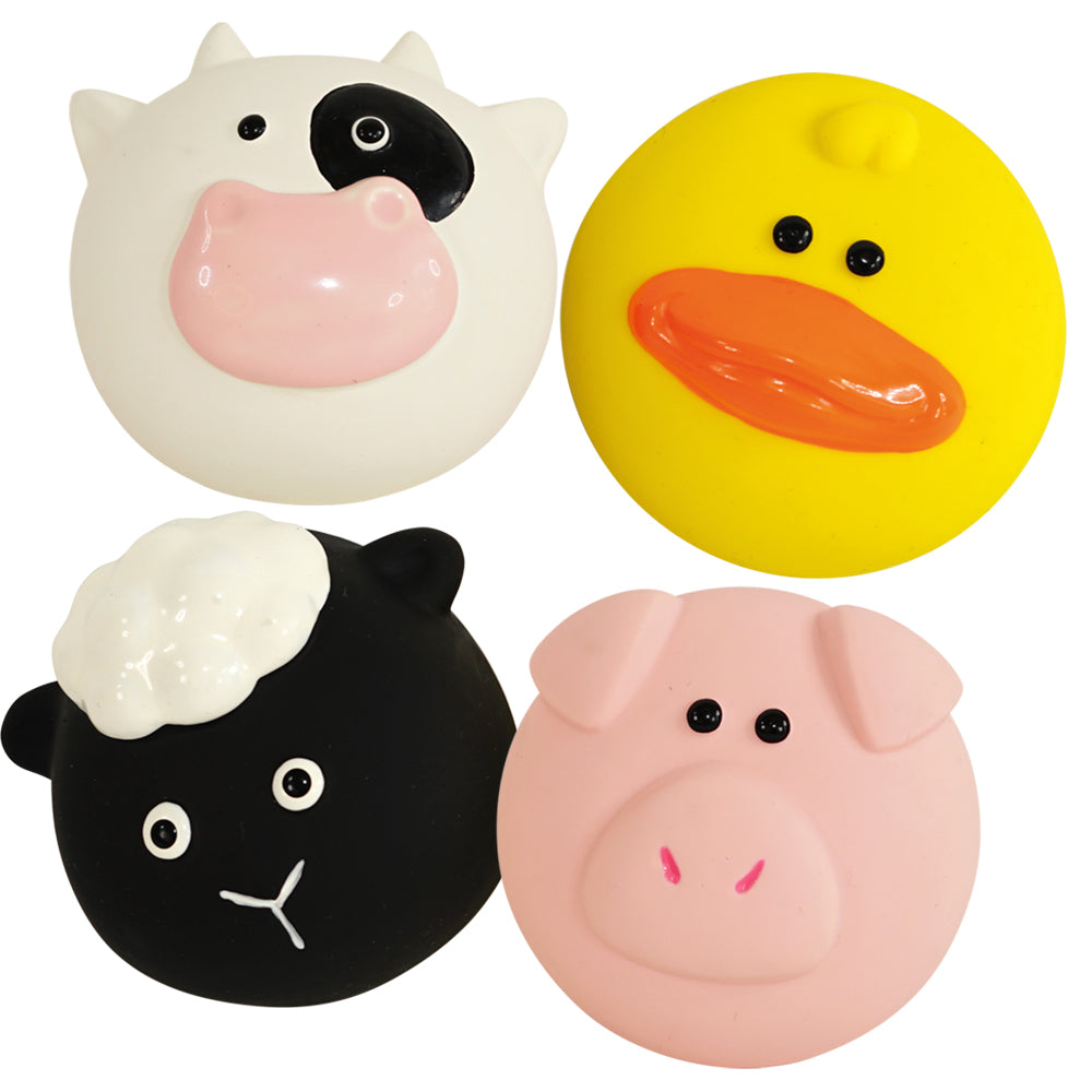 Latex Hundespielzeug „Farm Animals“ – 24er Smart Pack mit Squeaker