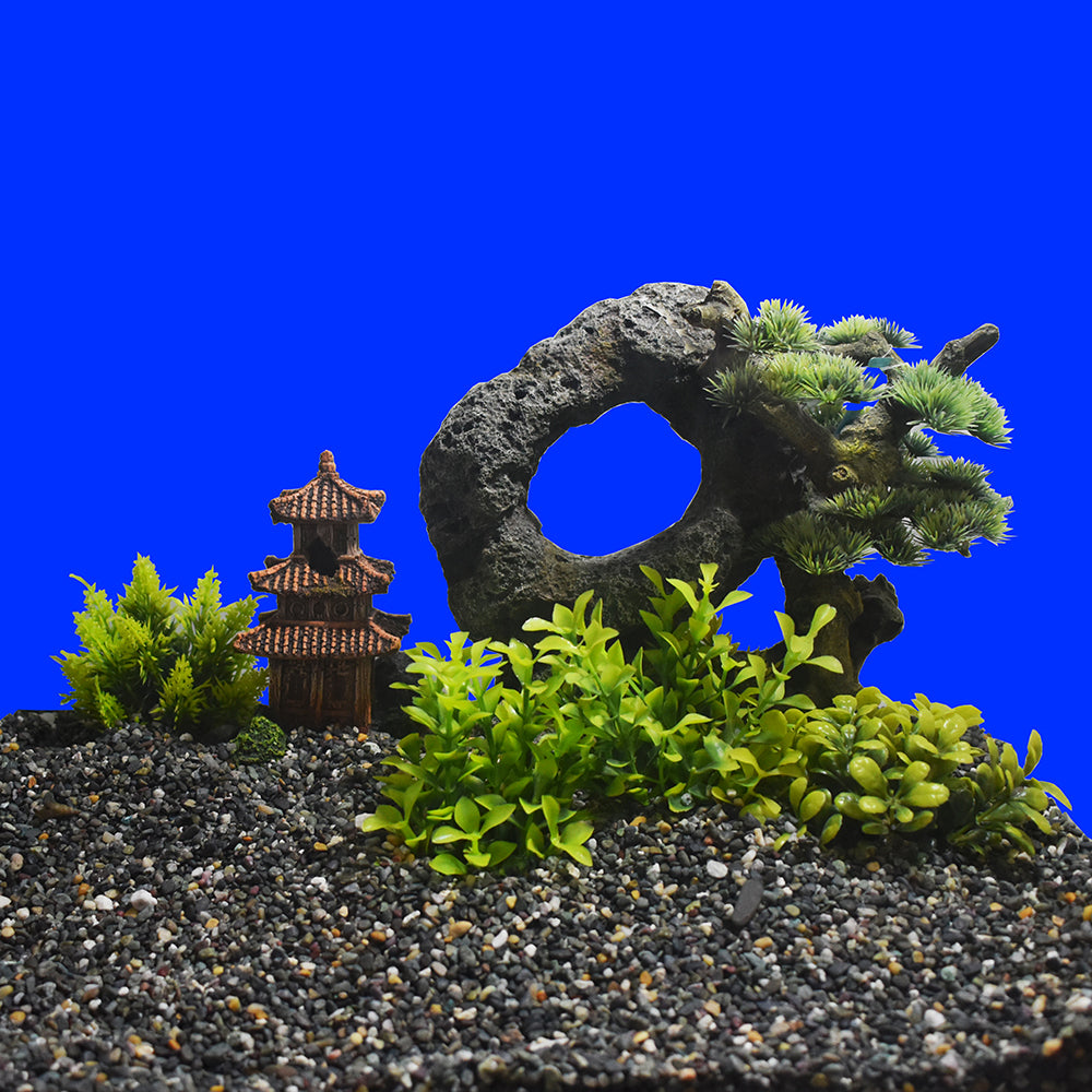 Aqua Ornaments "ASIATISCHER TEMPEL" mit Pflanzen