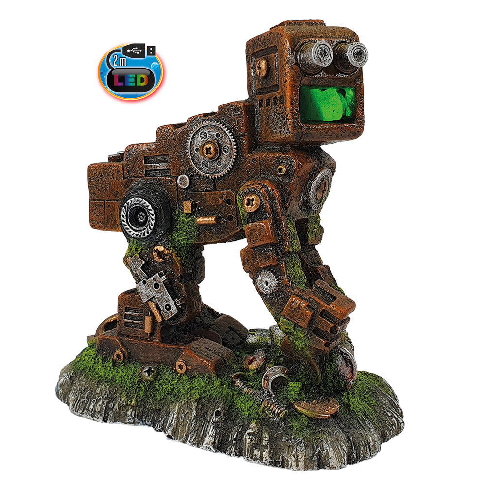 Aqua Ornaments "Schrott Roboter" mit LED