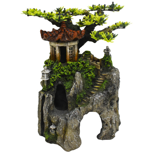 Aqua Ornaments "TEMPEL MIT FELSHÖHLE" mit Pflanzen