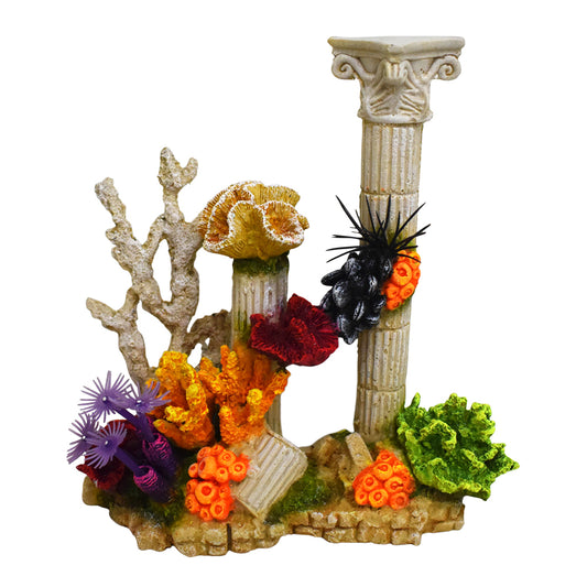 Aqua Ornaments "SÄULEN MIT KORALLE" mit Pflanzen