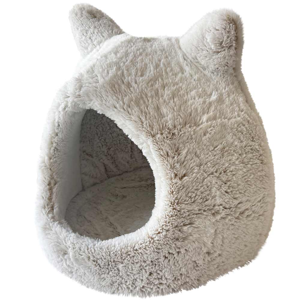 runde Katzenhöhle "CAT" aus Softplüsch