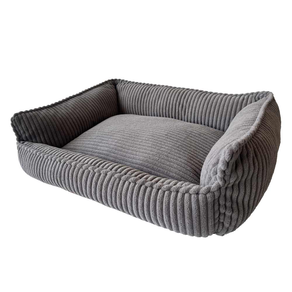 Komfortbett eckig "NAIBI“ in Cordoptik