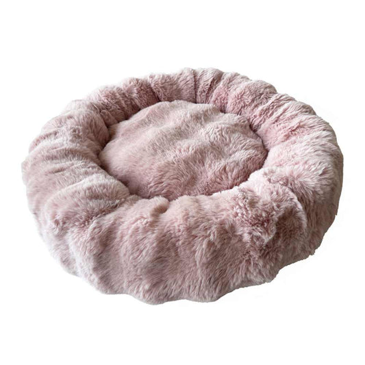 rundes Softplüsch Komfortbett "ISTAS" in Rosa