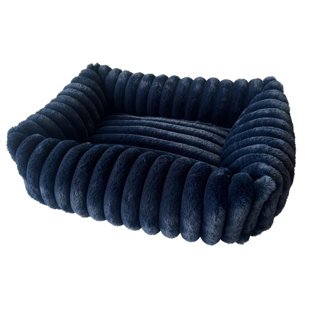Komfortbett eckig "STRIPE" in Cordoptik