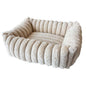 Komfortbett "STRIPE" eckig in Cordoptik