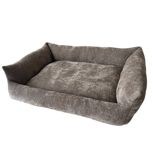 Komfortbett eckig "ANOK“ aus Chenille-Stoff