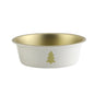 Weißer Futternapf XMAS TREE mit goldfarbenem Innenbereich und Baummotiv