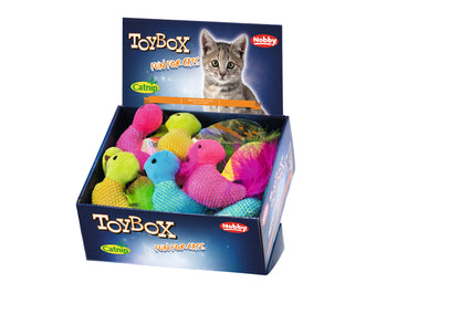 Vorratspack Plüschvögel mit Vogelstimme & Catnip