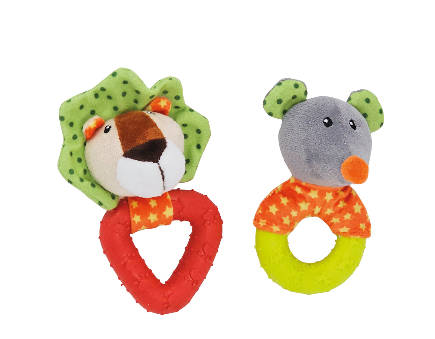 Vorratspack Plüsch Löwe & Maus mit TPR Ring