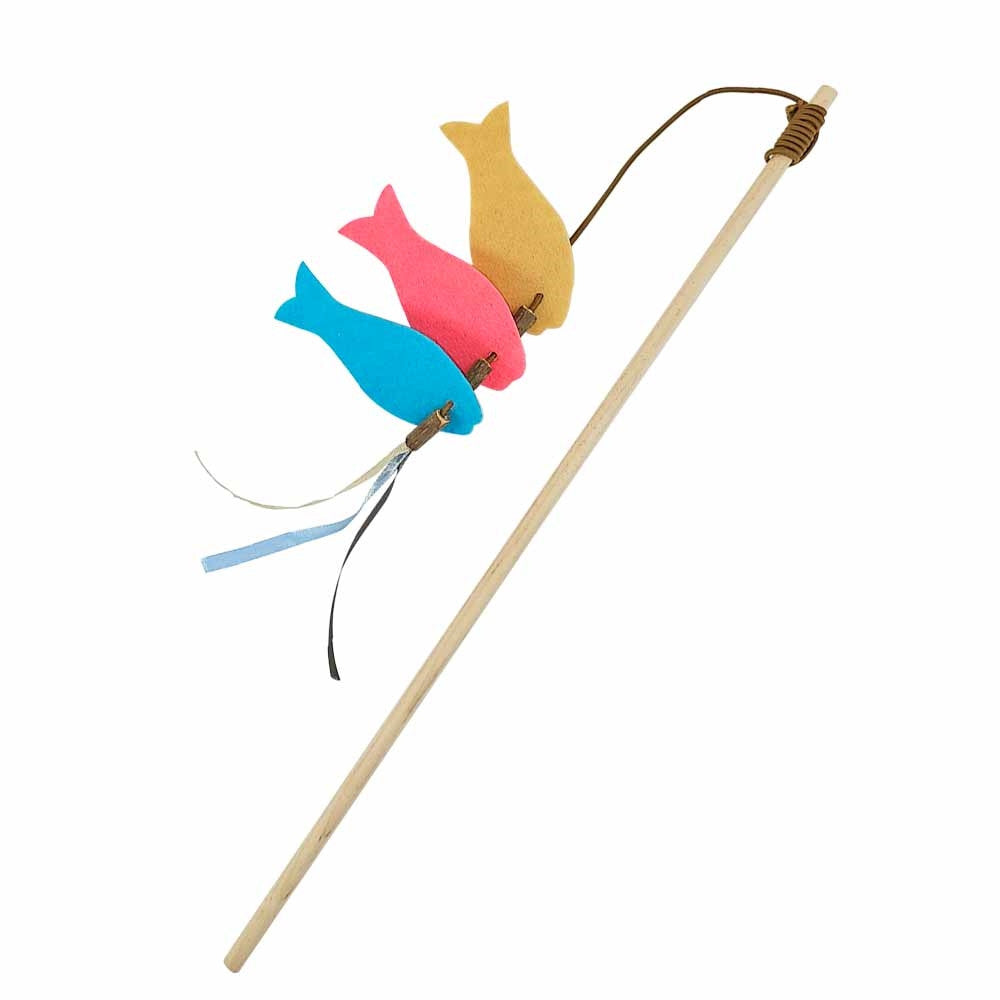Angel Fische aus Filz mit Holz