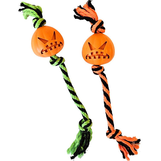 Halloween Vollgummi Kürbis "Angry" mit Seil
