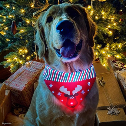 XMAS LED-Halstuch RED NOSE für Hunde