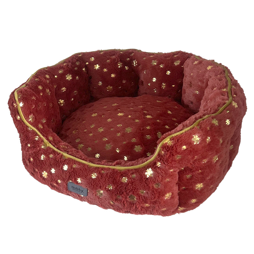 XMAS Komfortbett SNOWFLAKE – ovales Hunde- und Katzenbett