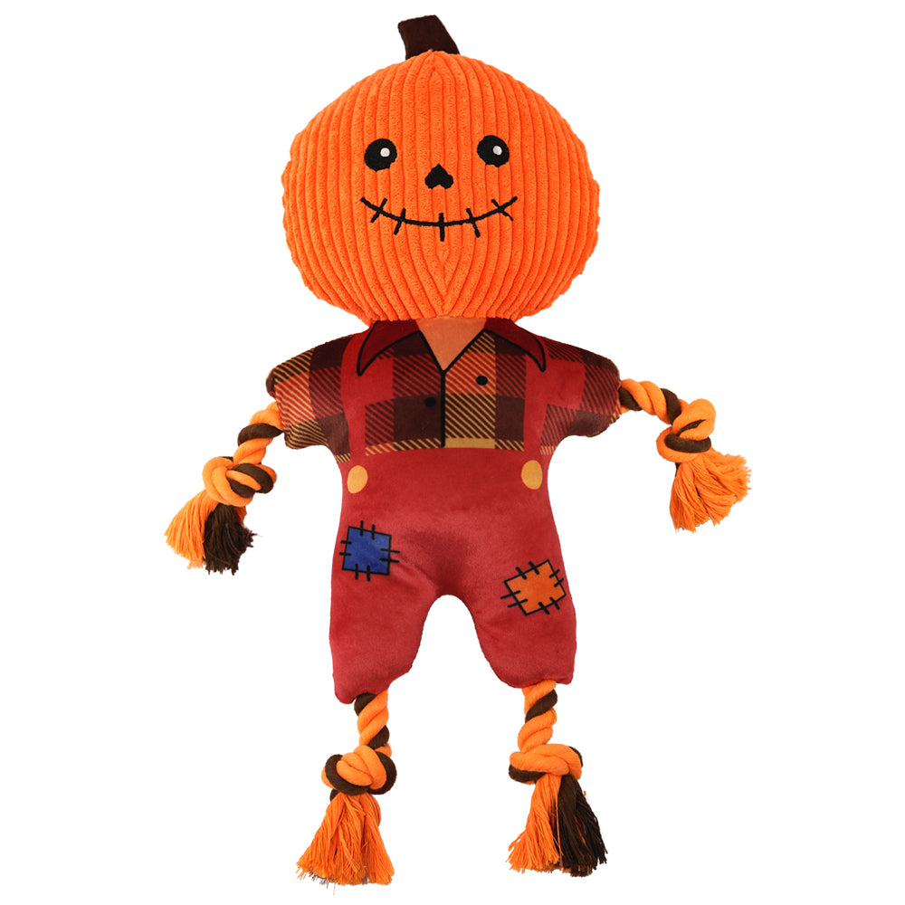 Halloween Plüschspielzeug "Kürbismann" mit Seilen