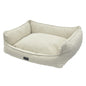 Komfortbett "IRUK" in Creme – Hundebett aus Bouclé mit Wendekissen