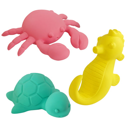 Latex Hundespielzeug 3er Smart Pack – Krabbe, Schildkröte & Seepferdchen mit Squeaker