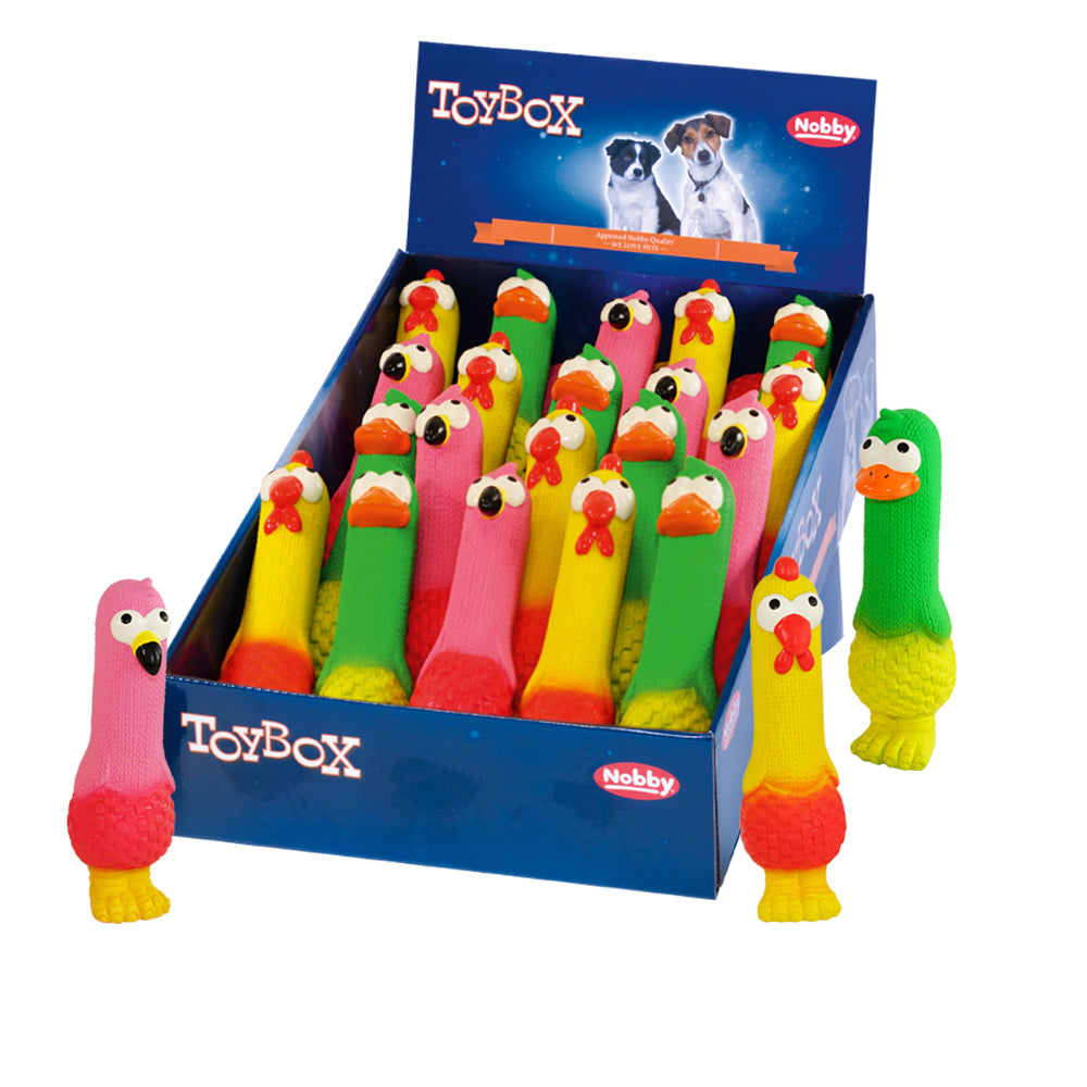 Vorratspack Latex Spielzeug  – Ente, Flamingo & Huhn mit Squeaker