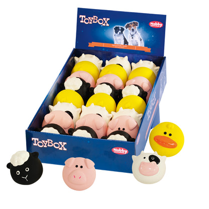 Latex Hundespielzeug „Farm Animals“ – 24er Smart Pack mit Squeaker