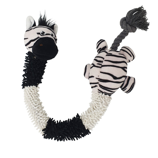 Plüschtier mit innenliegendem Seil Zebra, Nilpferd