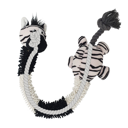 Plüschtier mit innenliegendem Seil Zebra, Nilpferd