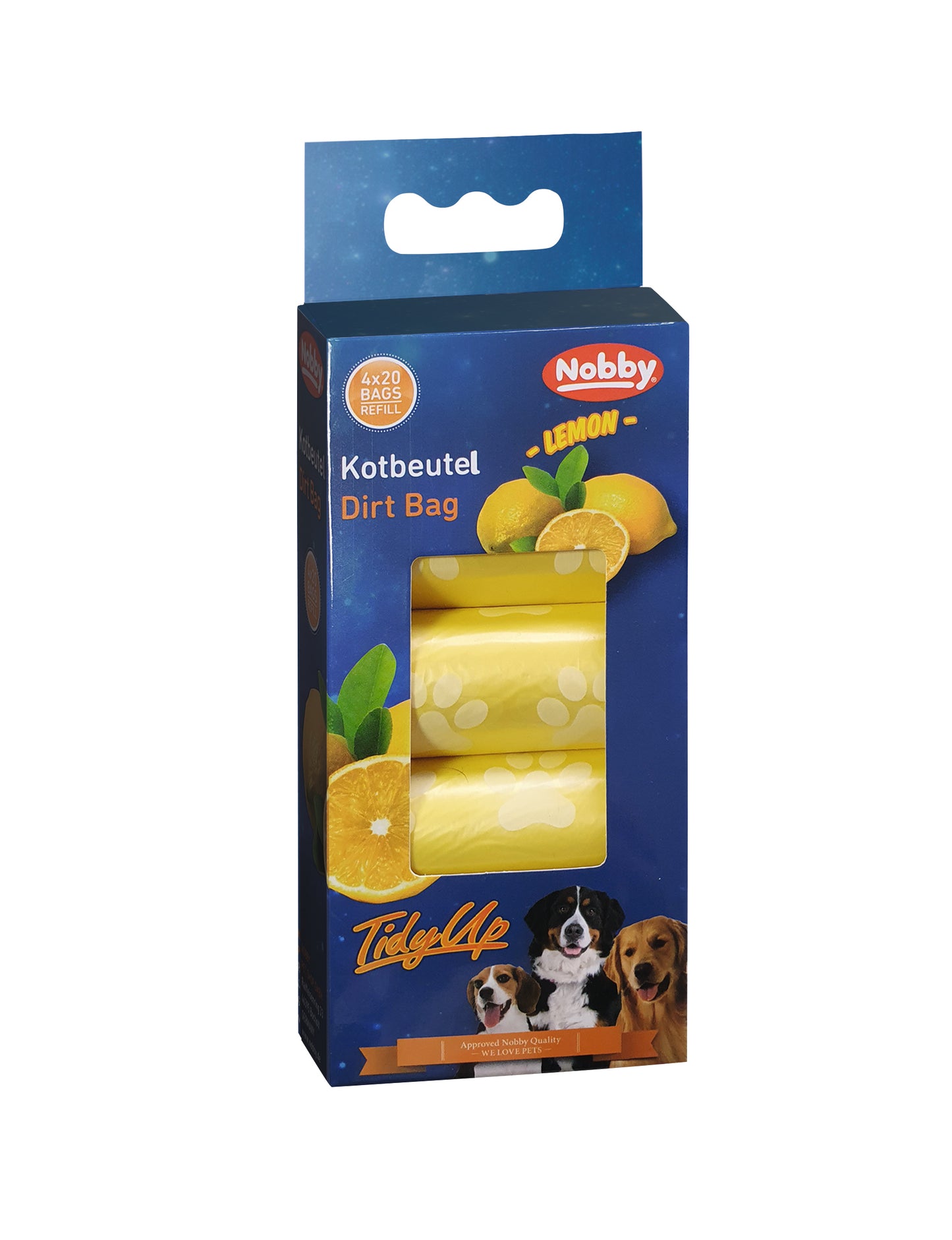 TidyUp Kotbeutel "LEMON" mit Pfotendruck