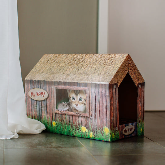 Katzenhaus aus Karton