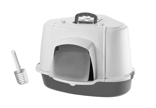 Katzen-Ecktoilette mit Haube spezial