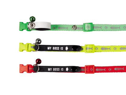 Adress-Katzenhalsband "My Boss is"