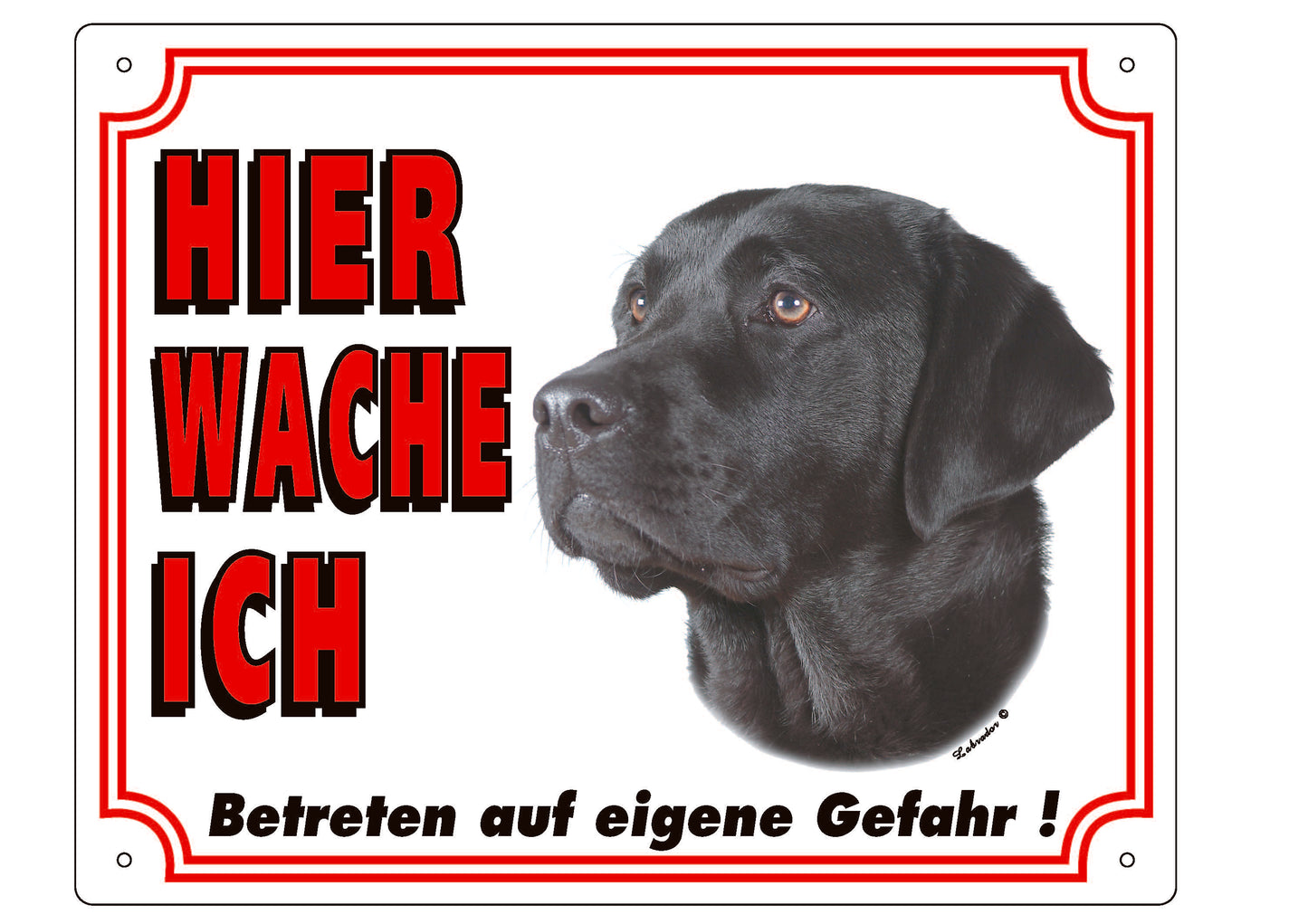 Warntafel Labrador dunkel
